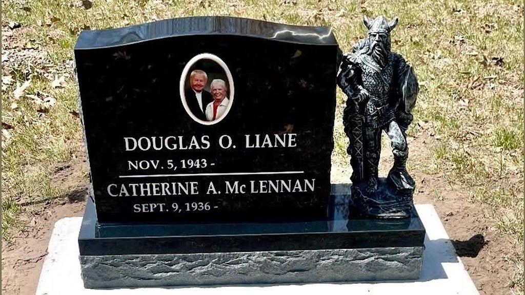 Viking statue stolen from gravestone in cemetery on Lac Mille Lacs, sheriff says — WCCO / CBS Minnesota, Plymouth Community news