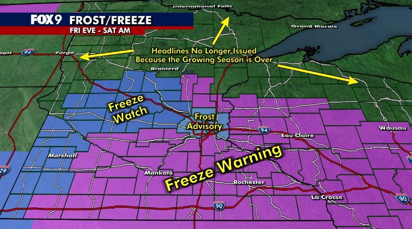 Minnesota weather: Chilly, blustery Friday before widespread frost overnight — FOX 9